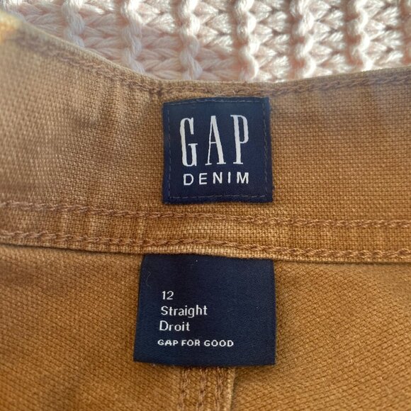 NWOT GAP Denim Tan Straight Leg Jeans Boy's Pants Kids Size 12 - Picture 4 of 5
